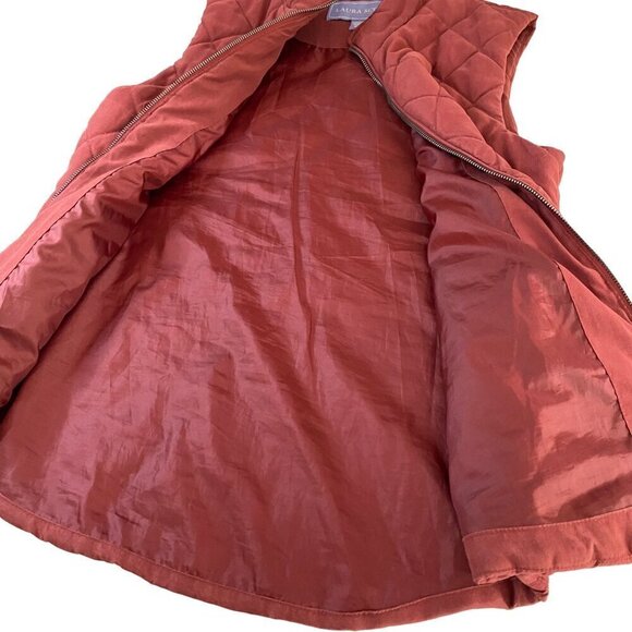 Laura‎ Scott Full Zip Quilted Puffer Vest With Pockets Women's M Outdoor Classic - Picture 6 of 11